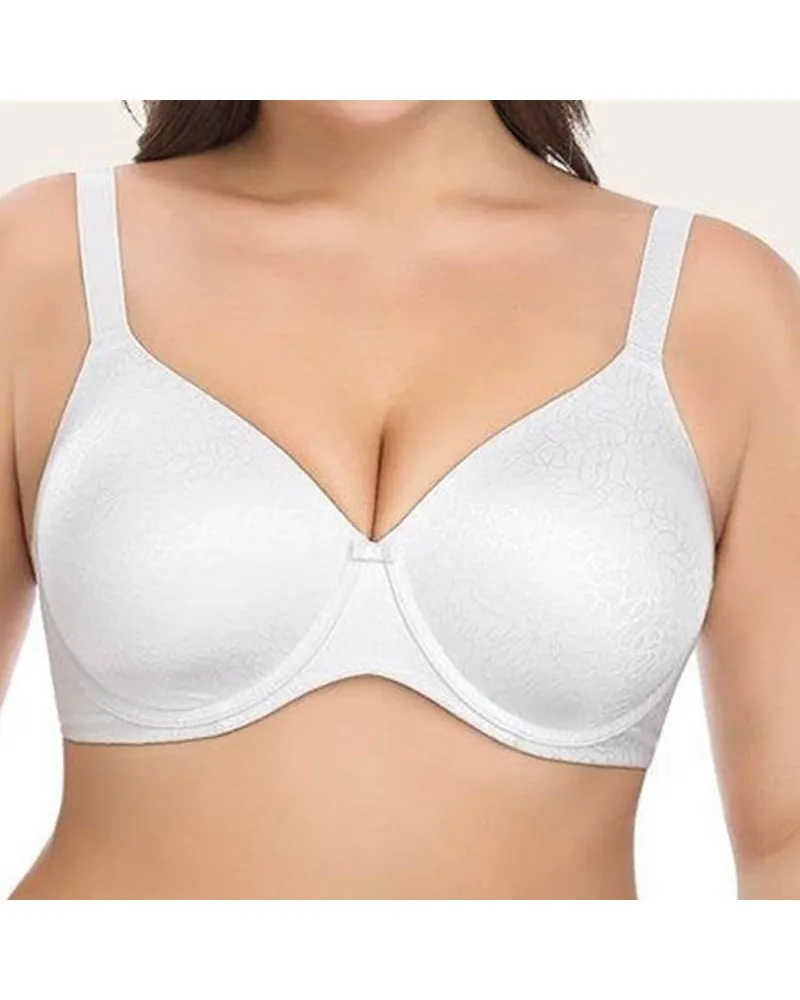 Plus Size T-Shirt Bra Seamless Comfort Full Coverage Underwire Bra Molded Cup