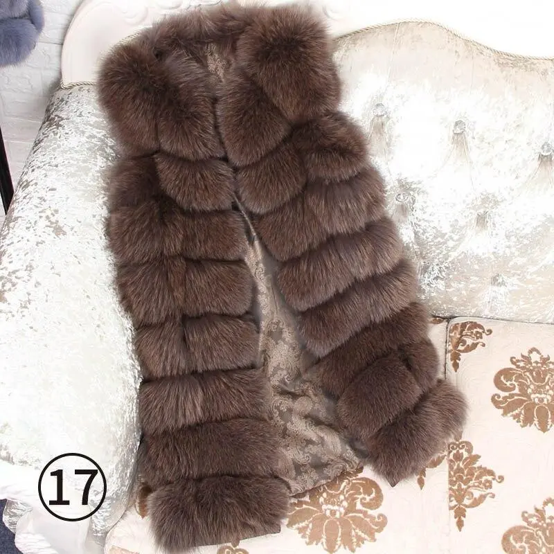 🔥Black Friday Sale🔥 100% Fox Fur Vest Women Real Natural Whole Fox Fur Coat 90CM Long Winter Fur Waistcoat Plus