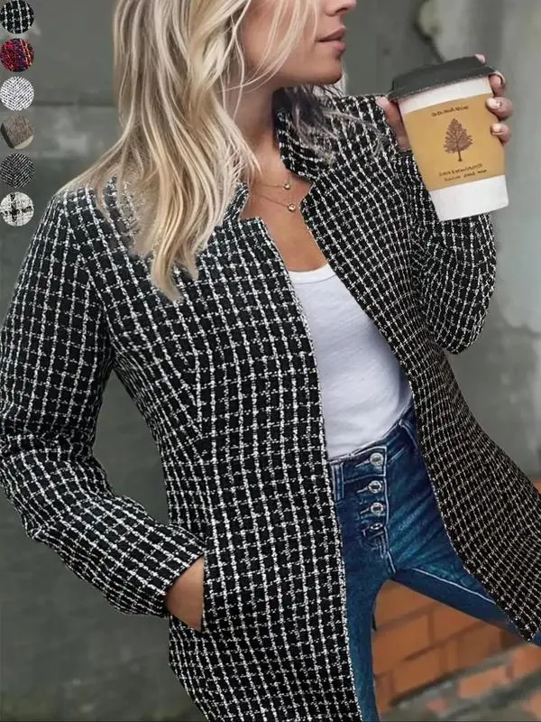 Women’s Longline Open Front Coat with Pockets – Fall & Winter Outerwear