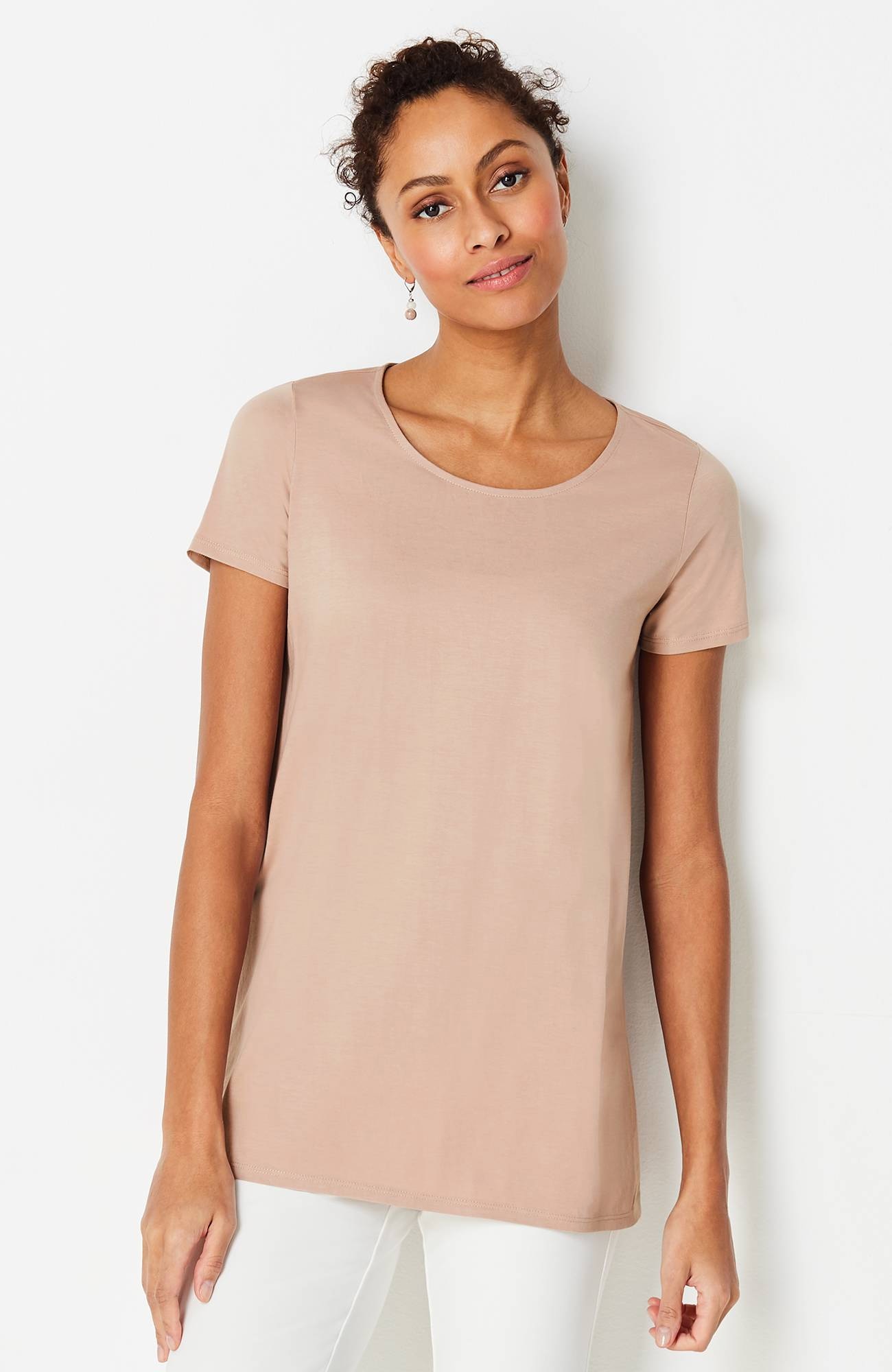 pure jill scoop-neck elliptical tee