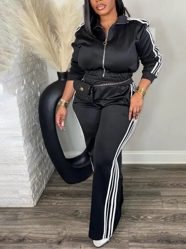 Women's Tracksuit Set: Long Sleeve Zip Jacket & Pants
