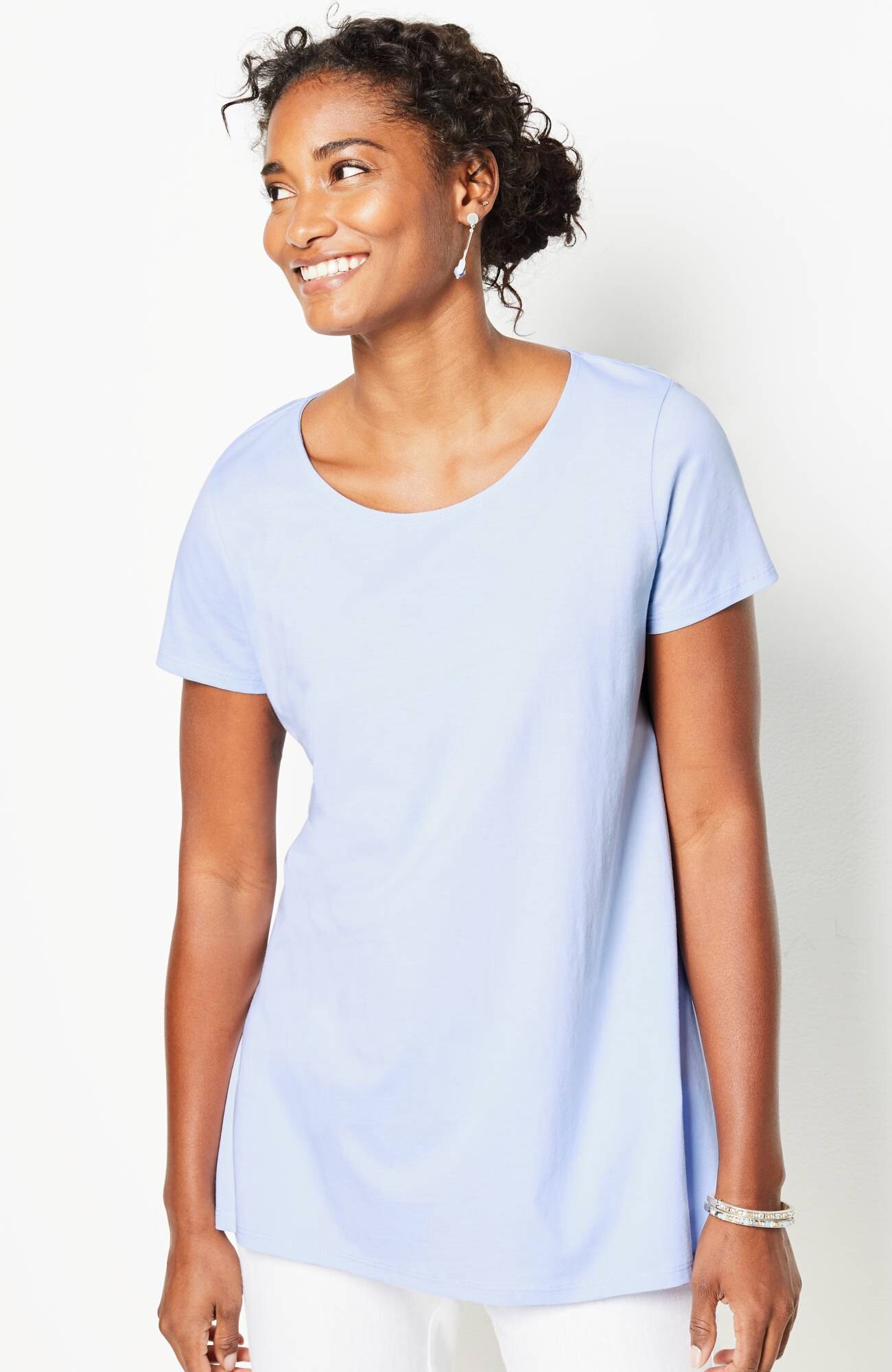 pure jill scoop-neck elliptical tee