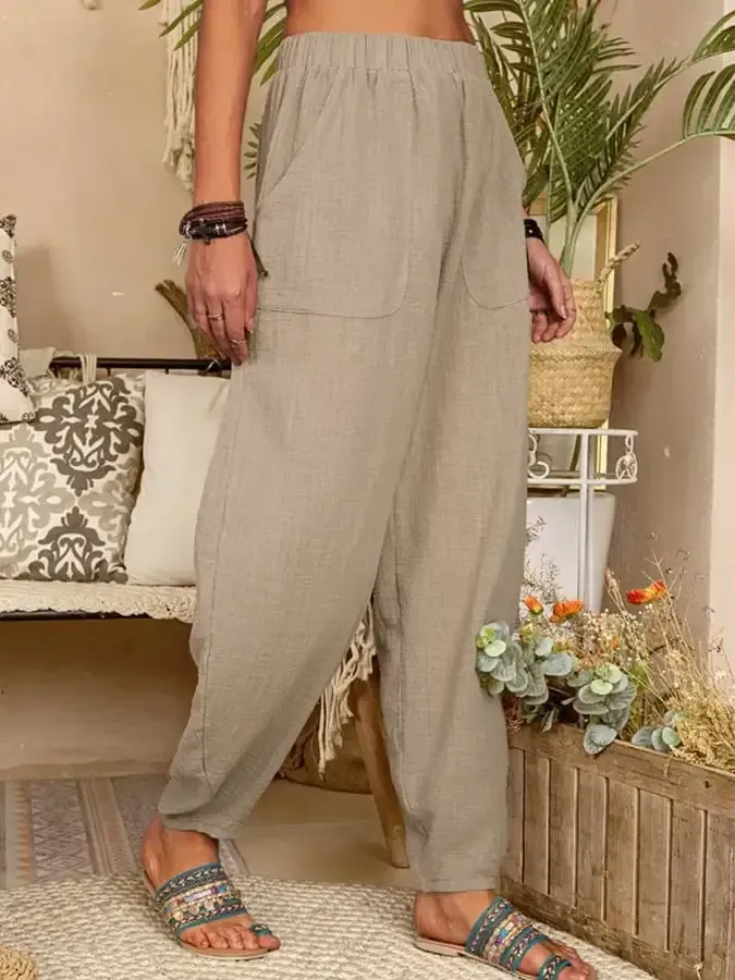 Women's Casual Pocket Loose Trousers