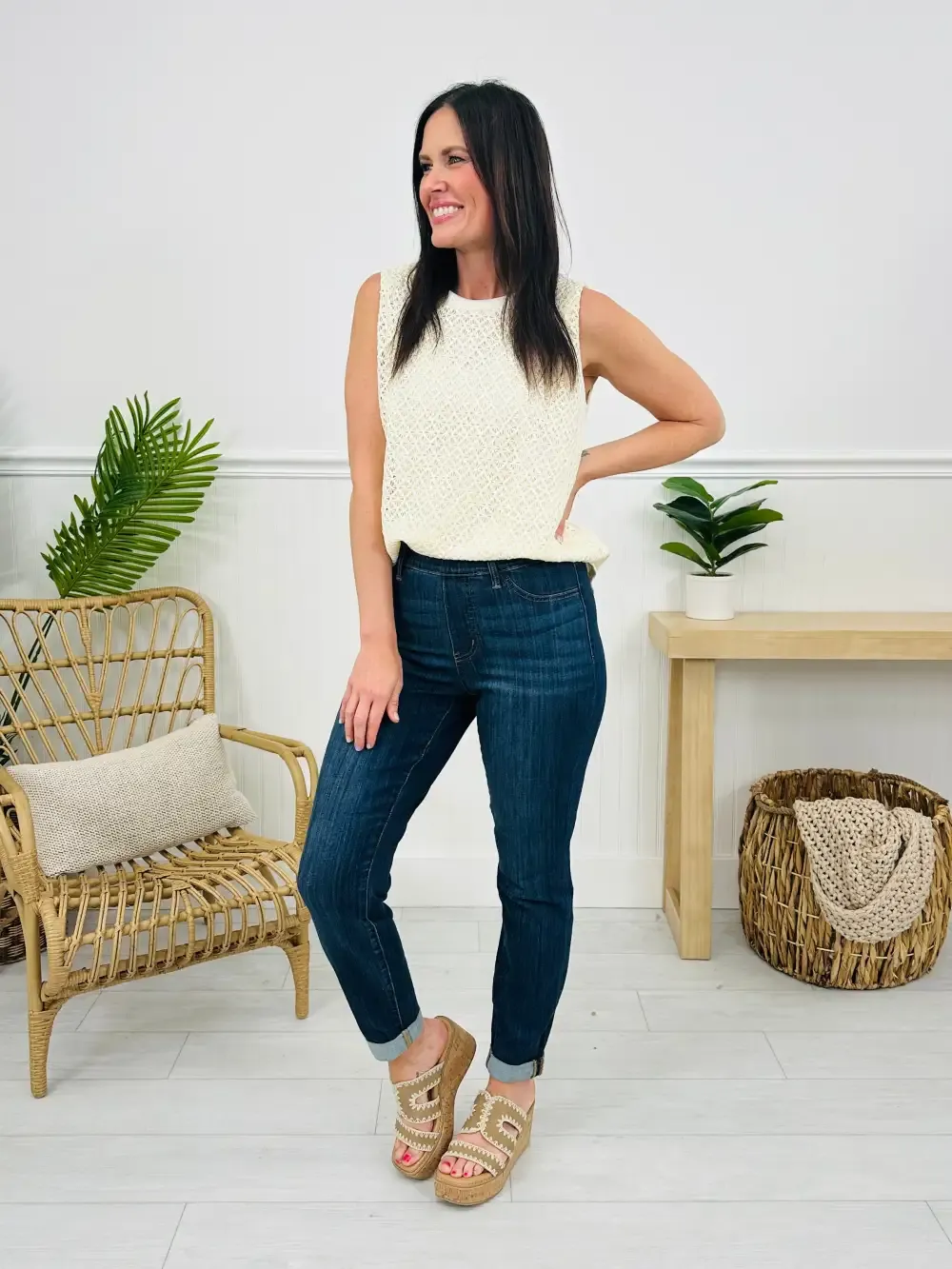 Judy Blue REG/CURVY Pulling Me Back Double Cuff Slim Fit Jeans