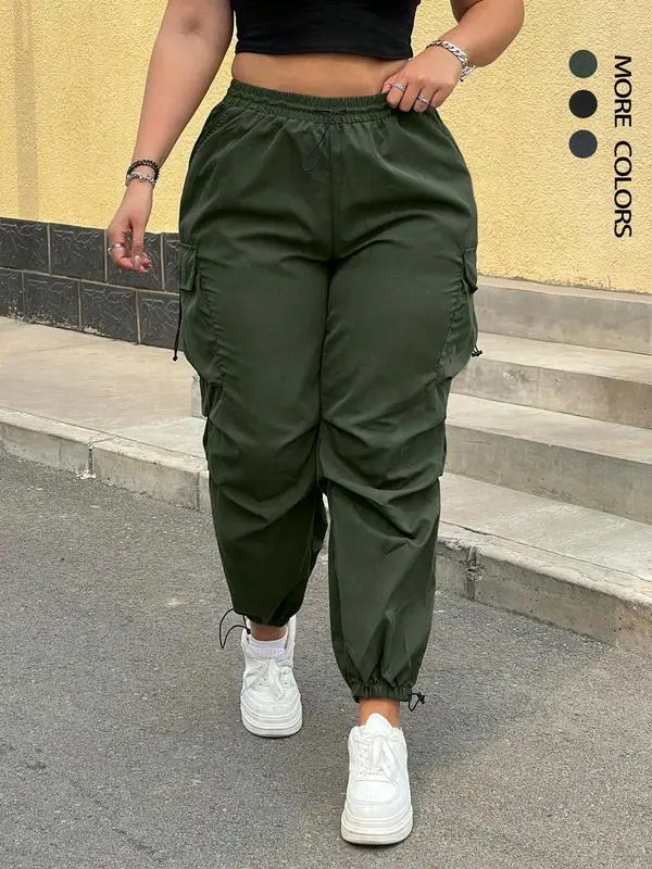 Women’s Drawstring Cargo Pants – Casual Fall & Winter Trousers