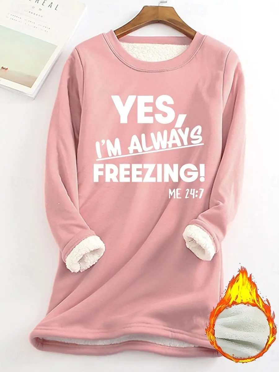 Women's Pullover Sweatshirt Graphic Letter Warm Casual Fuzzy Long Sleeve Crew Neck Round Neck Regular Tops Street Casual Black Yellow Pink Dark Pink Red Spring Fall Winter