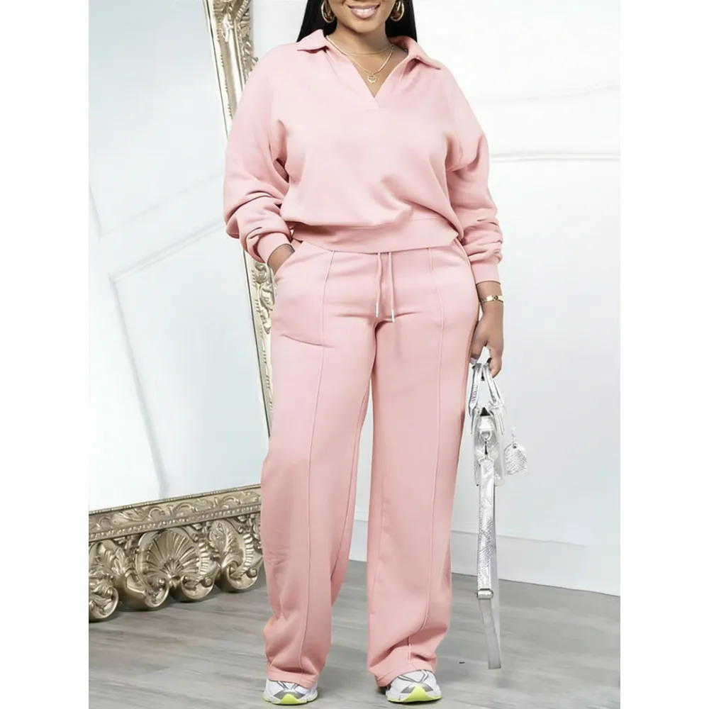 Women's Solid Color Casual Set