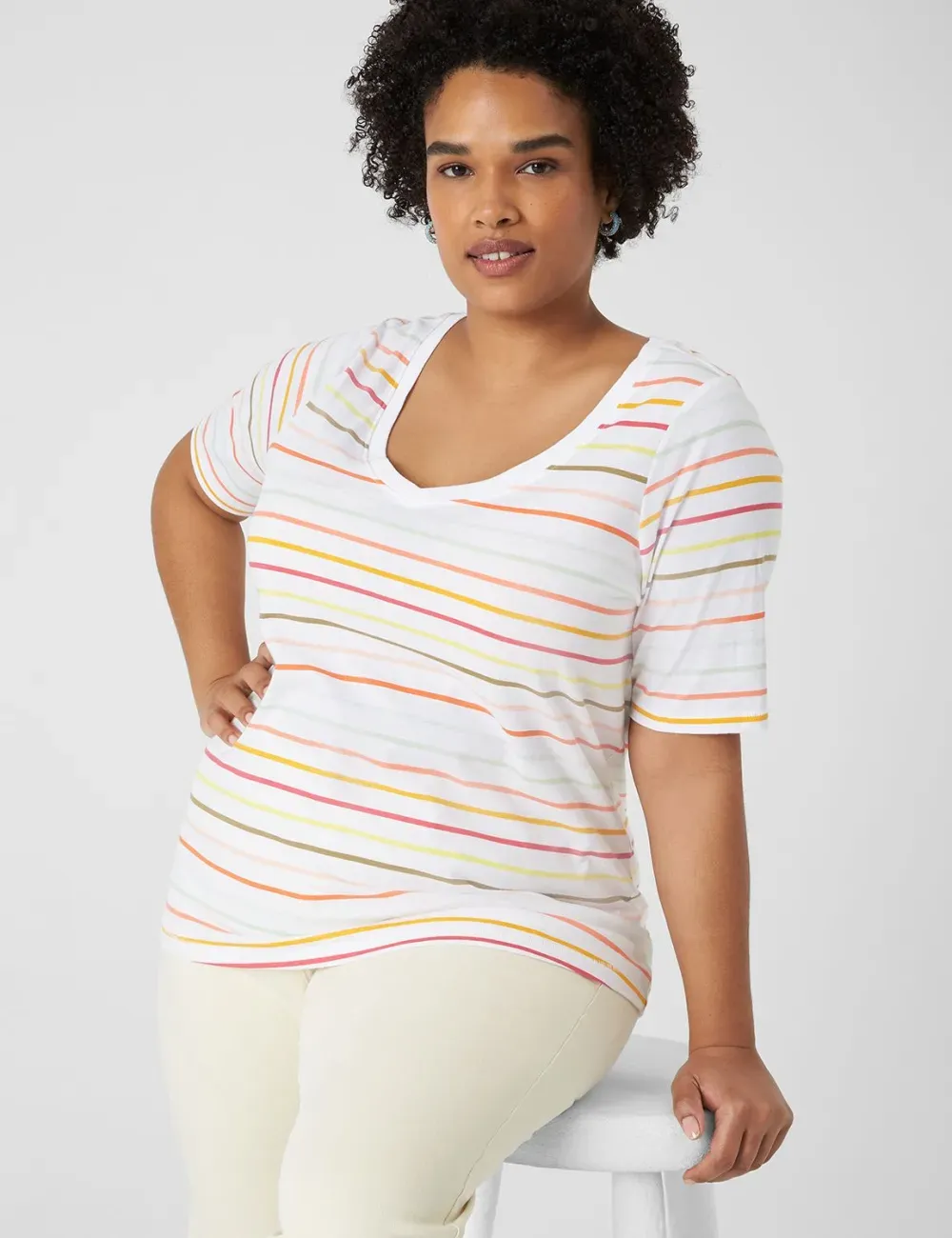 Modern Perfect Sleeve V-Neck Tee