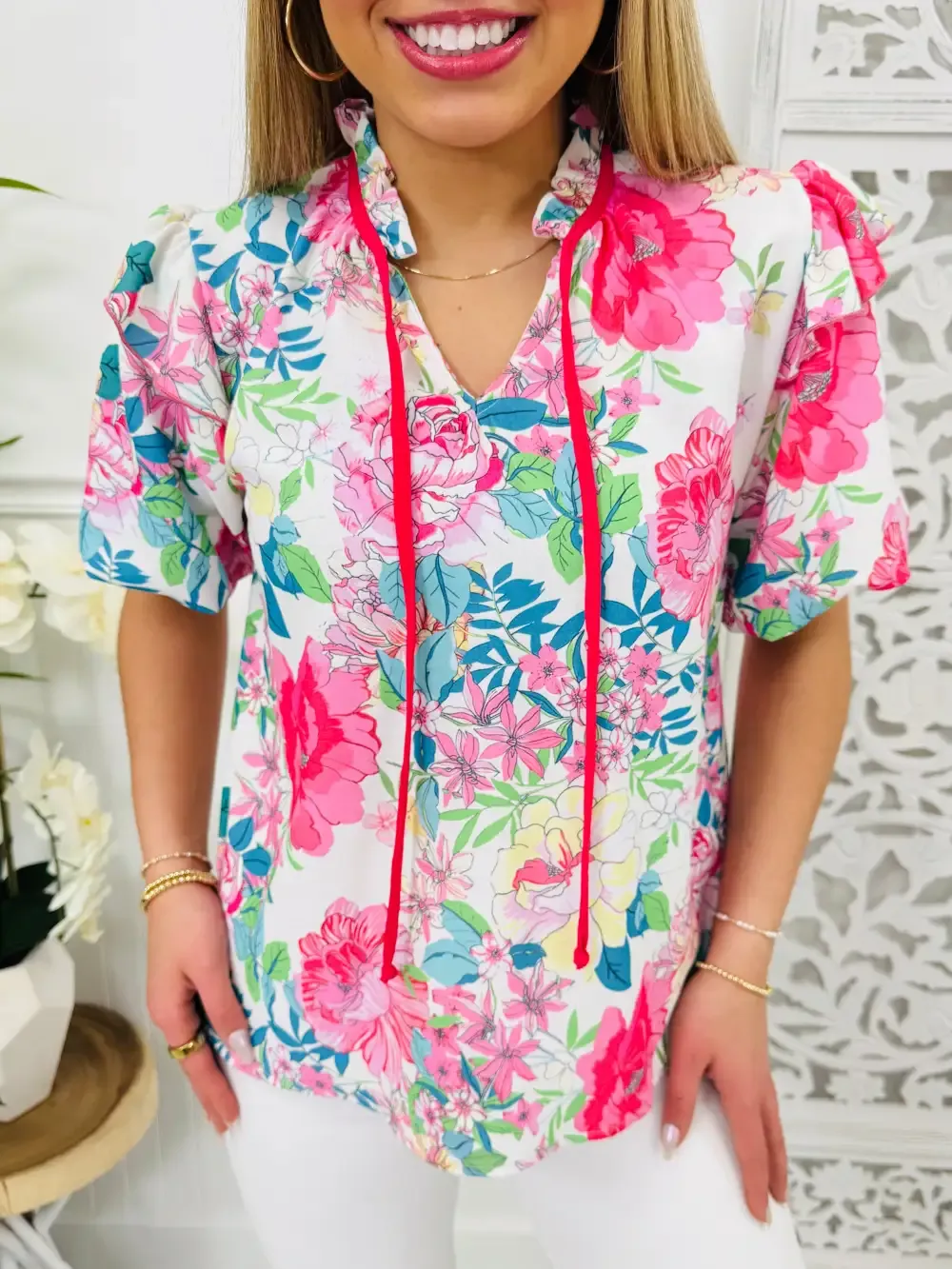 Tied With Blooms Top