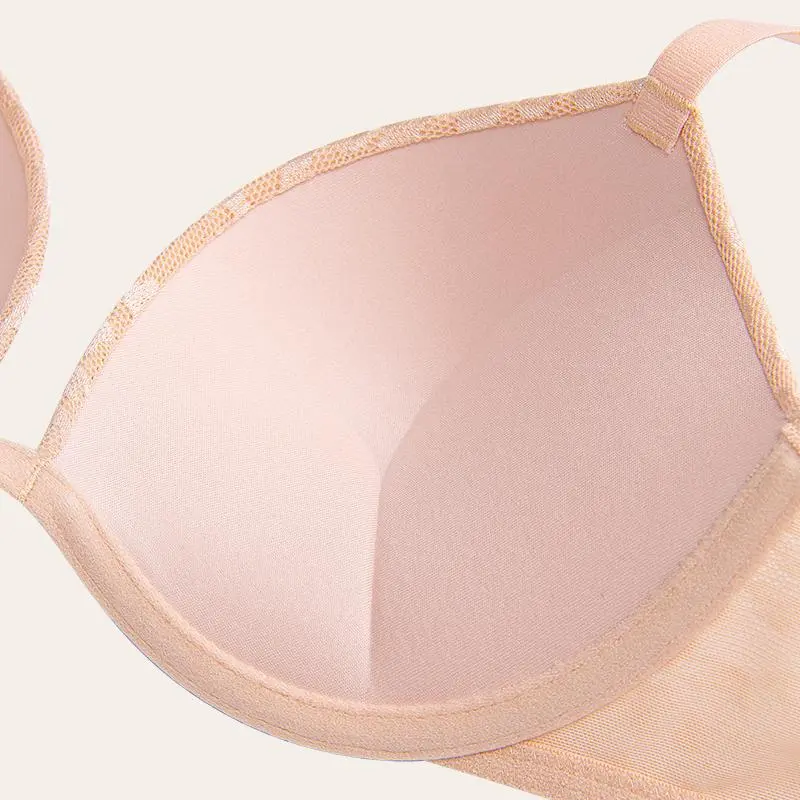 Women's Push Up Bra Deep V Plunge Underwire T-Shirt Bra Multiway 2 Cups Up Champagne/White/Light Purple