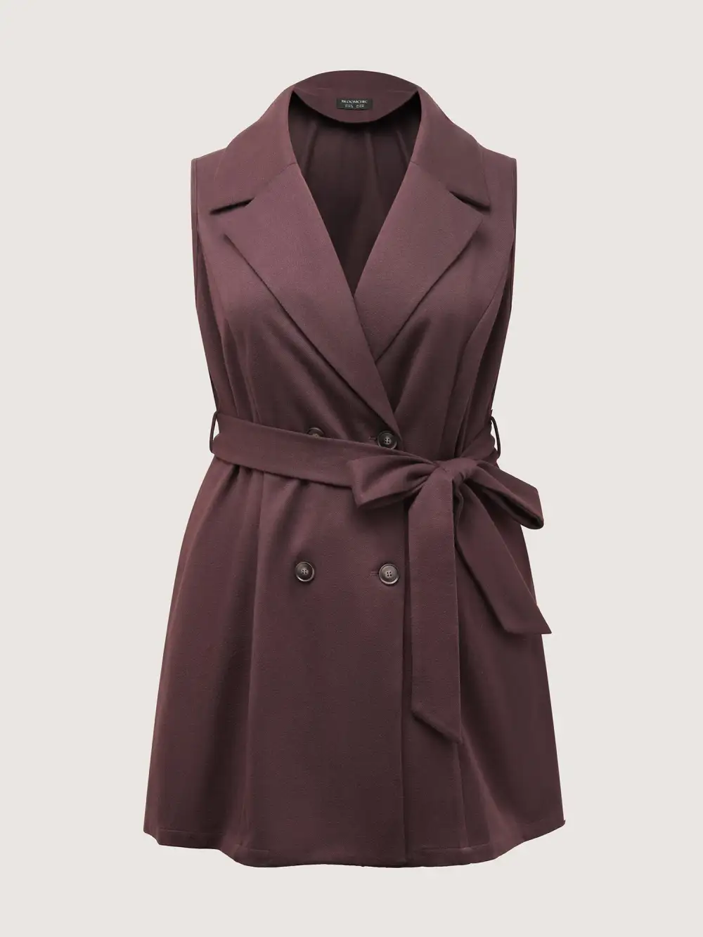 Button Detail Belted Pockets Vest