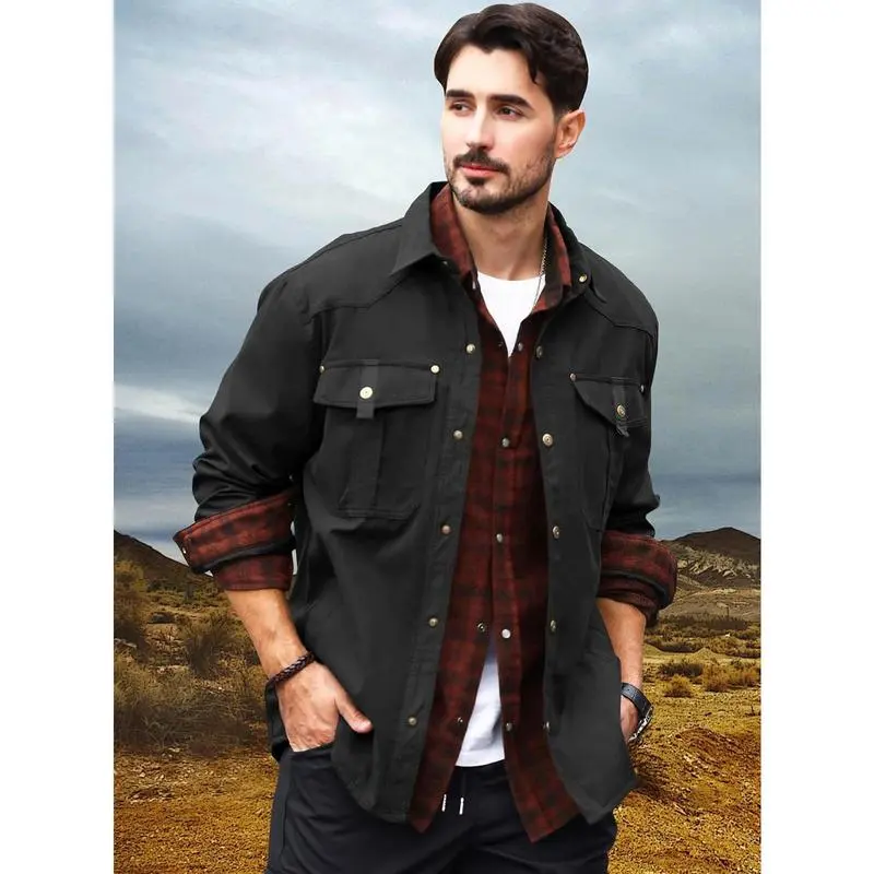 Men's Flannel Lined Smock Jacket