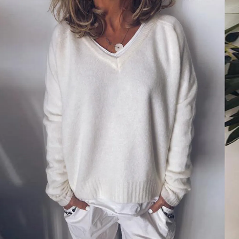 Vintage V Neck Casual Comfy Knitwear