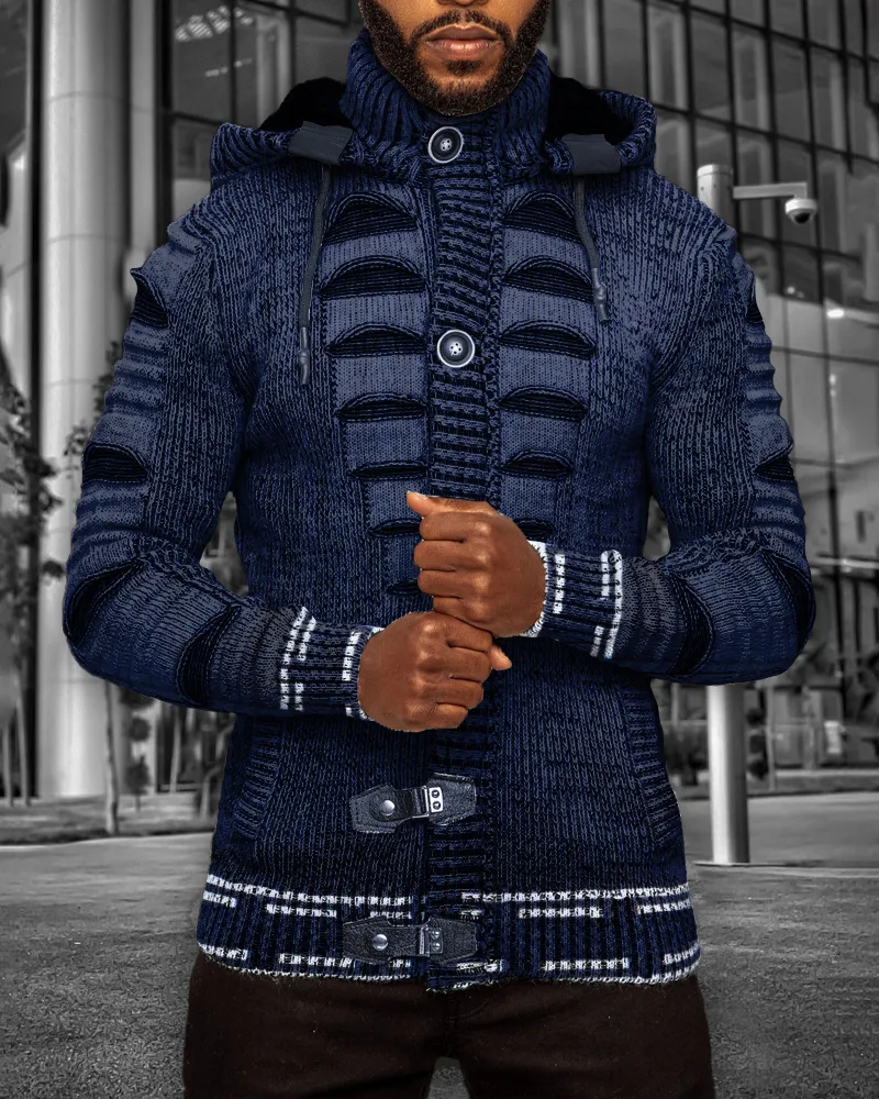 Men's Casual Print Design Long Sleeve Jacket