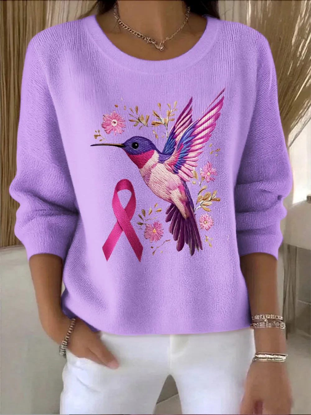 Crew Neck Vintage Animal Sweater