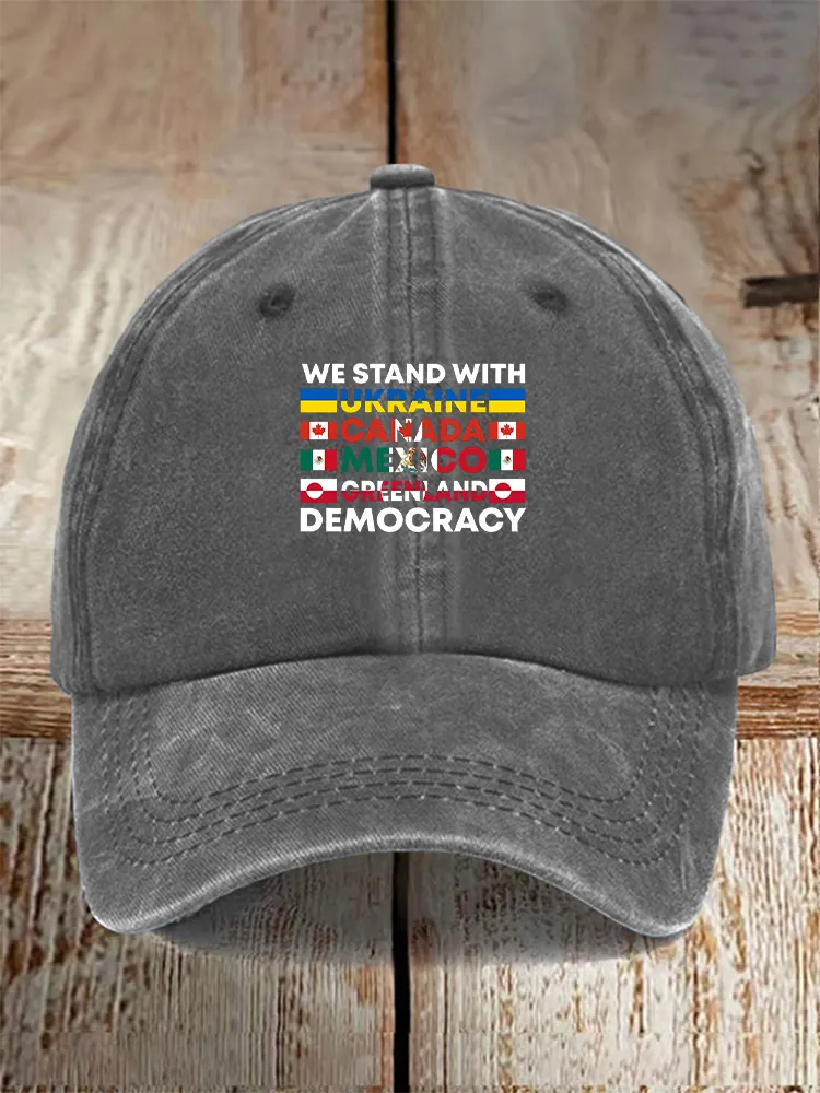 Men And Women's We Stand With Them Washed Baseball Cap