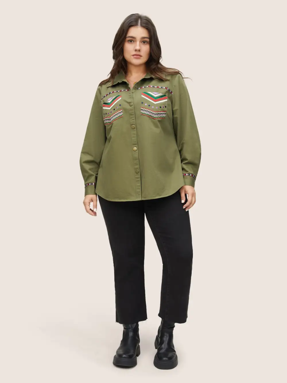 Bandana Embroidered Patched Pocket Jacket