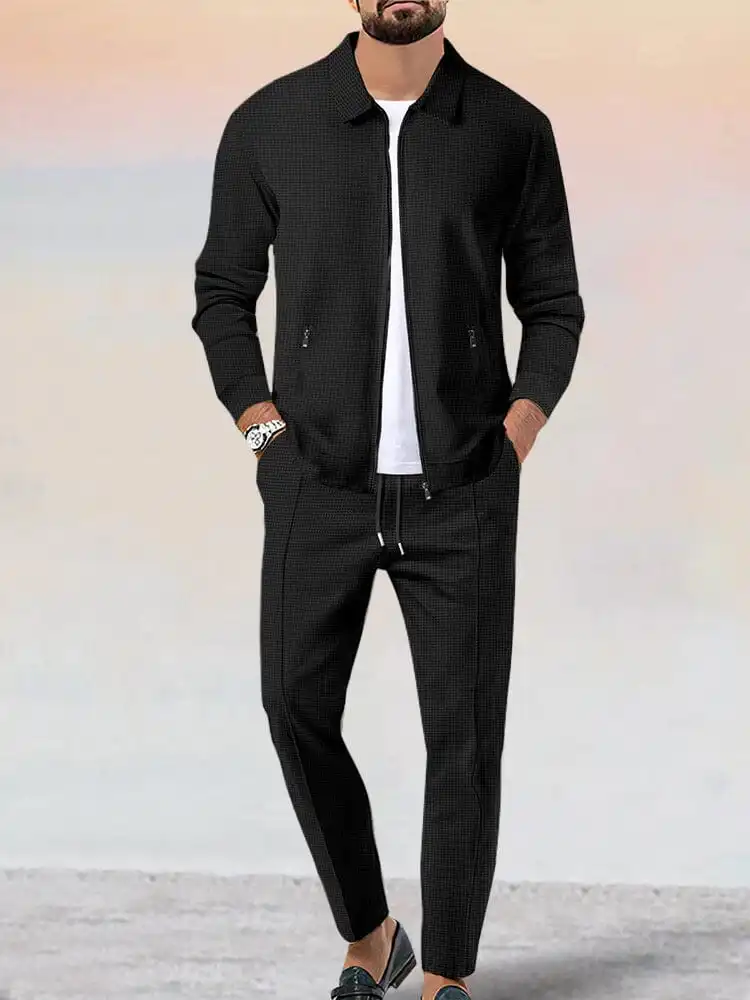 Athleisure Soft Waffle Jacket Set