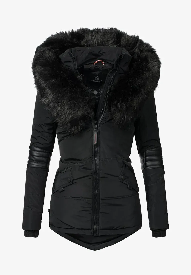 Winter short  parka coat black