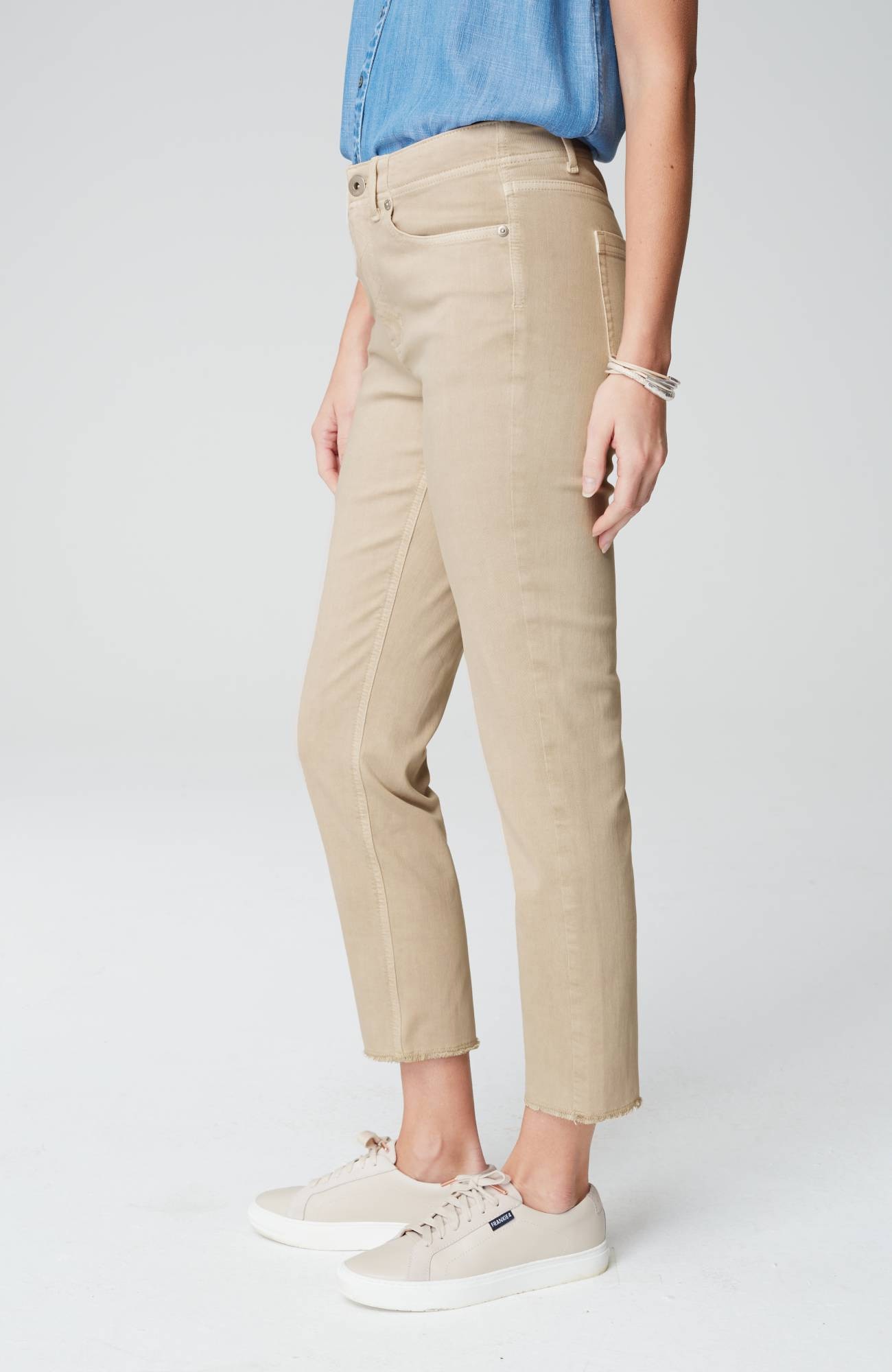 High-Rise Fringe-Hem Crops