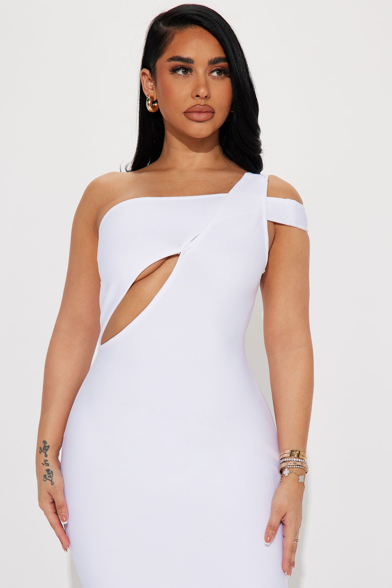 Josephine Bandage Midi Dress - White