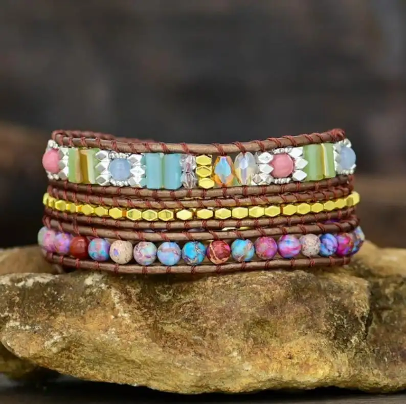 Galaxy Sea Sediment Protection Healing Bracelet-Natural Stone Calming Meditation Balance Energy Bracelet-Inner Peace Mental Health Gift