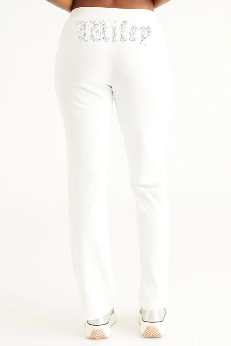 Wifey Big Bling Velour Track Pants