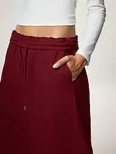 Women's Sweatpants Wide Leg Chinos Fashion Streetwear Casual Full Length High Waist Plain Elastic Waistband Comfy Soft Comfortable Stretchy Outdoor Street Light Gray Black White Red Summer Spring Fall