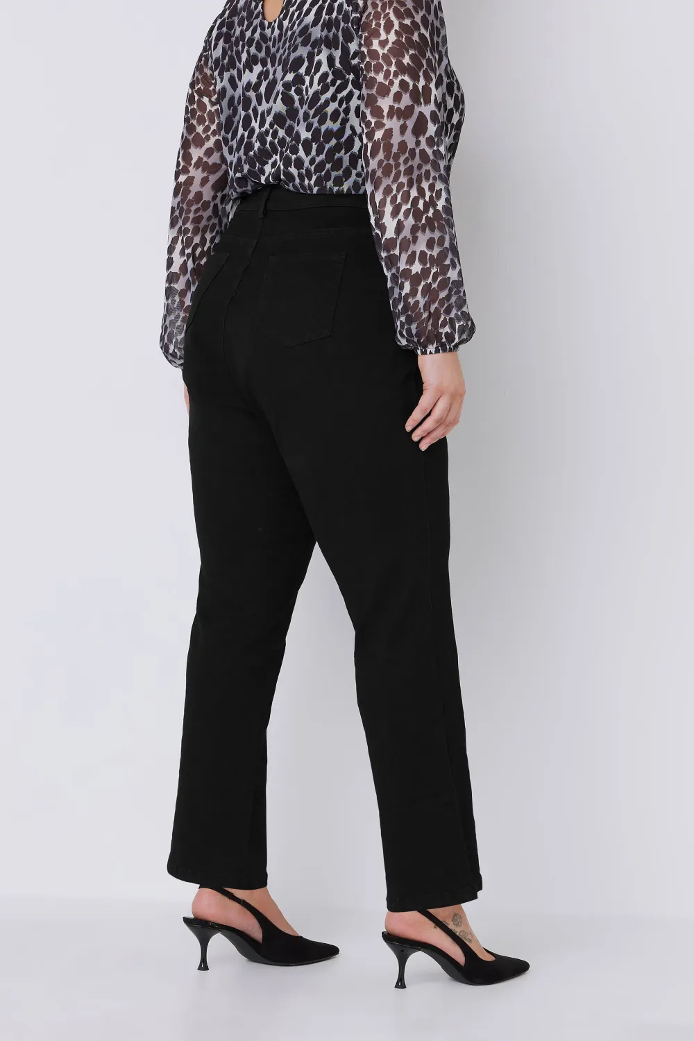 EVANS Curve Blue Mid Wash Straight Leg Jeans