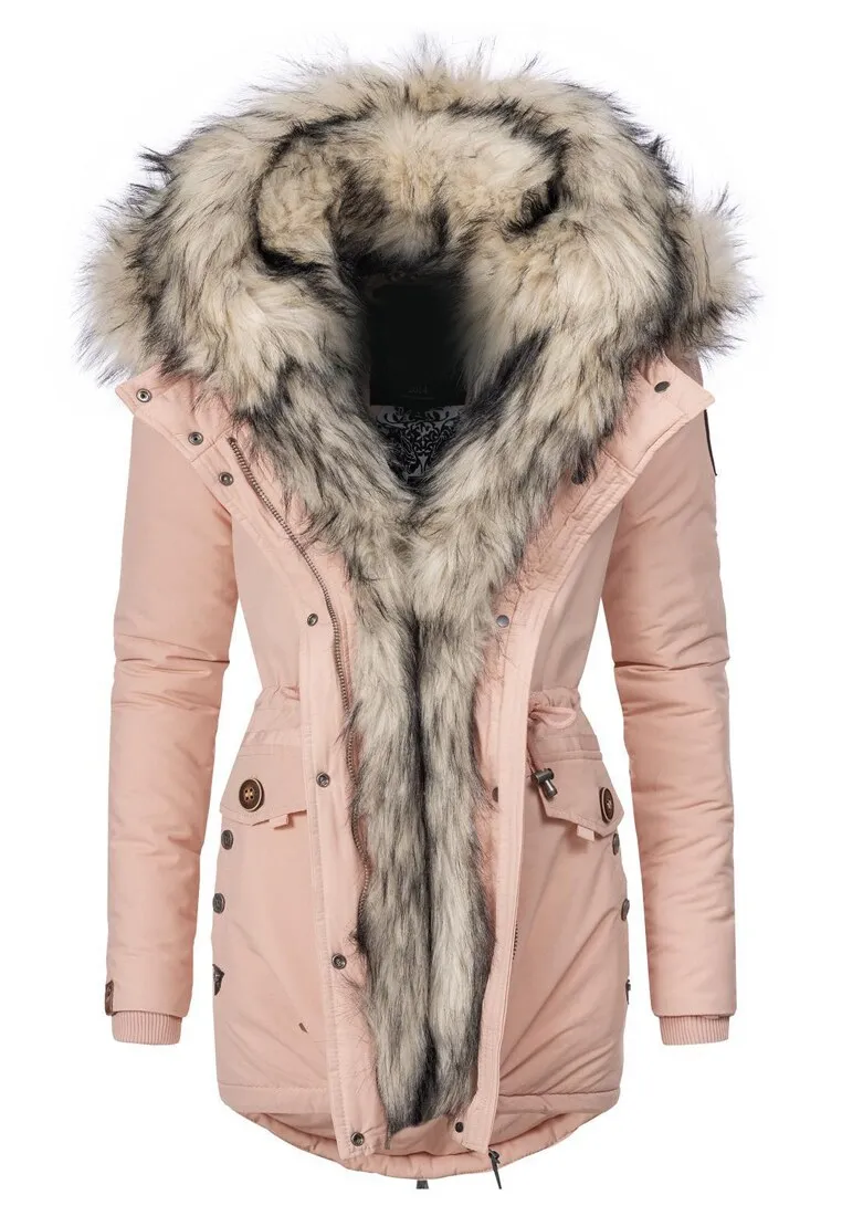 Ladies Winter Thicken Windproof Parka Beige