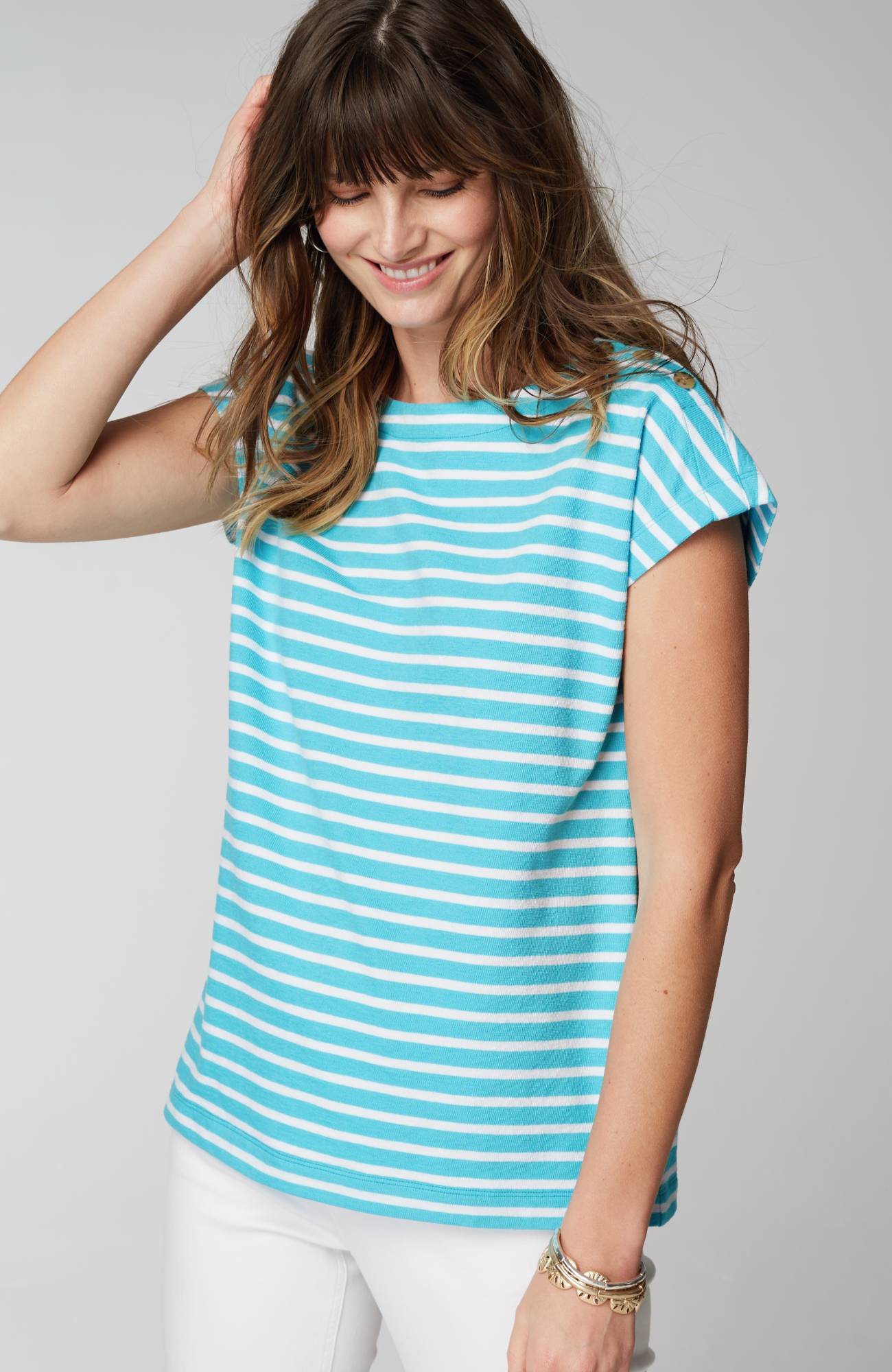 Button-Shoulder Top