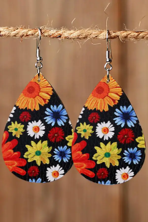 Sunflower Dasiy Print Earrings