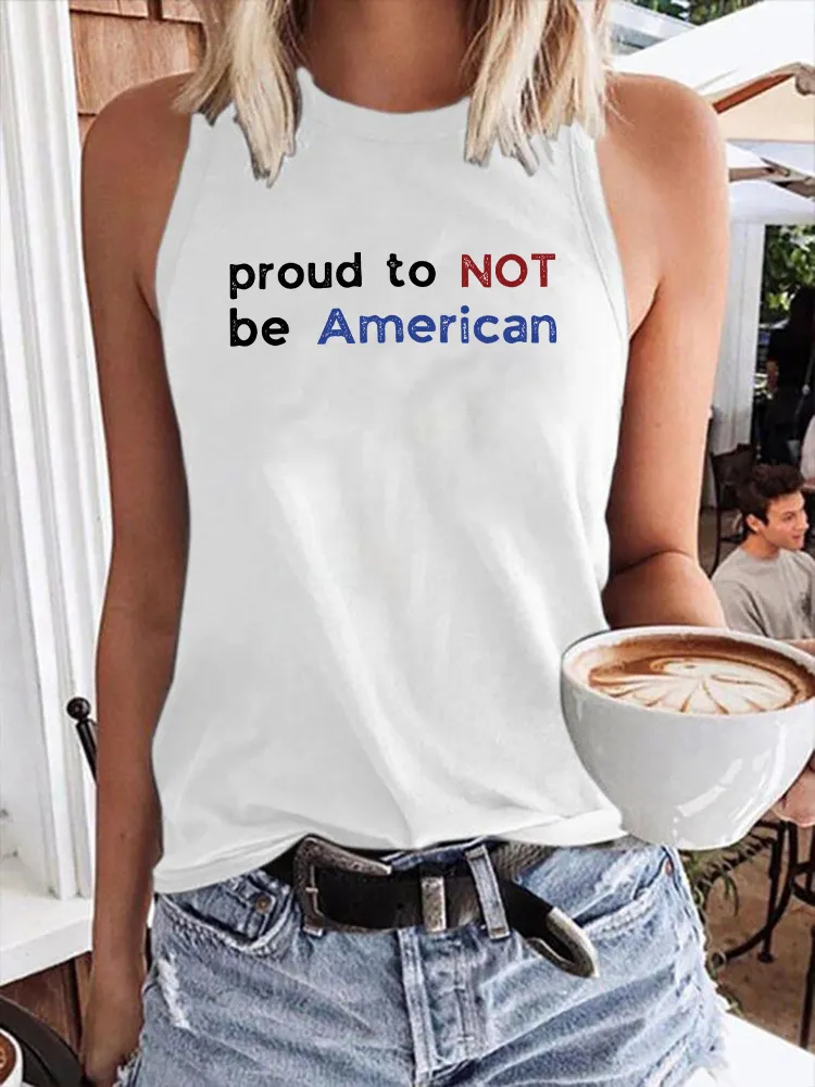 Women's Proud To Not Be American Crew Neck Vest