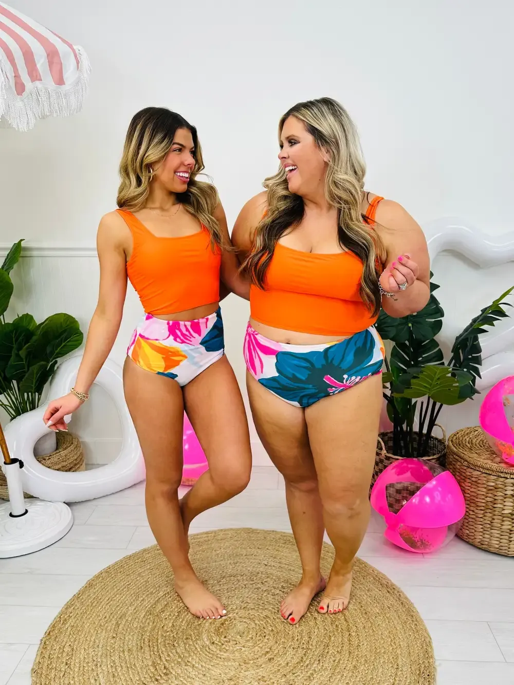 The Olivia Swim Top in Orange