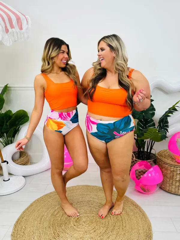 The Olivia Swim Top in Orange