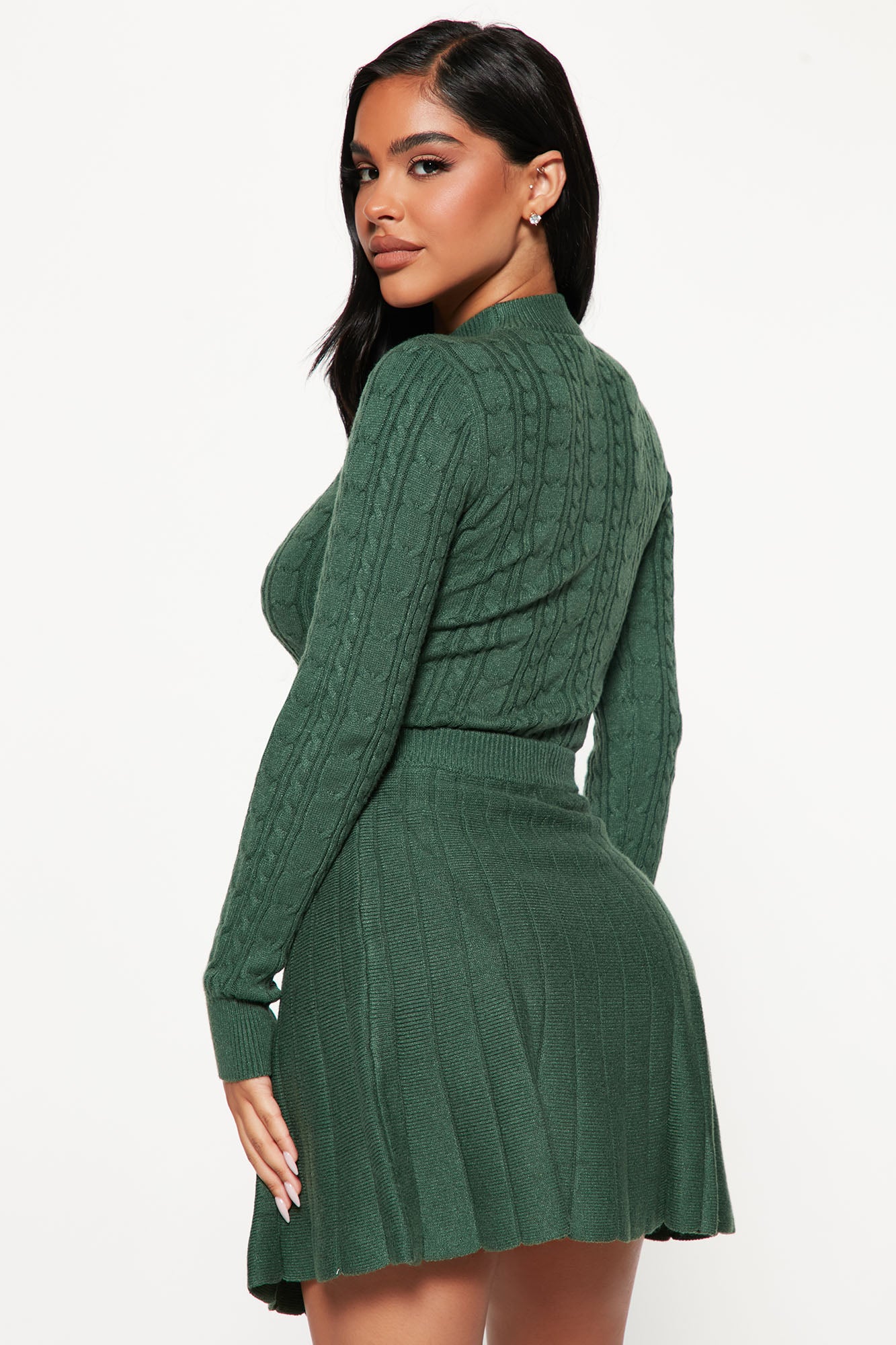 Selene Sweater Skirt Set - Hunter