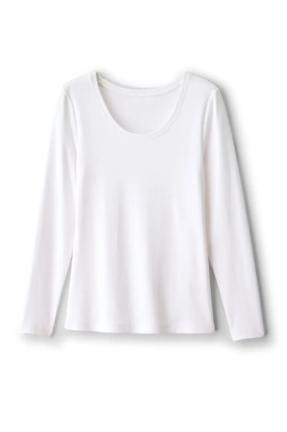 Rib Knit Long Sleeve Scoop Neck Tee