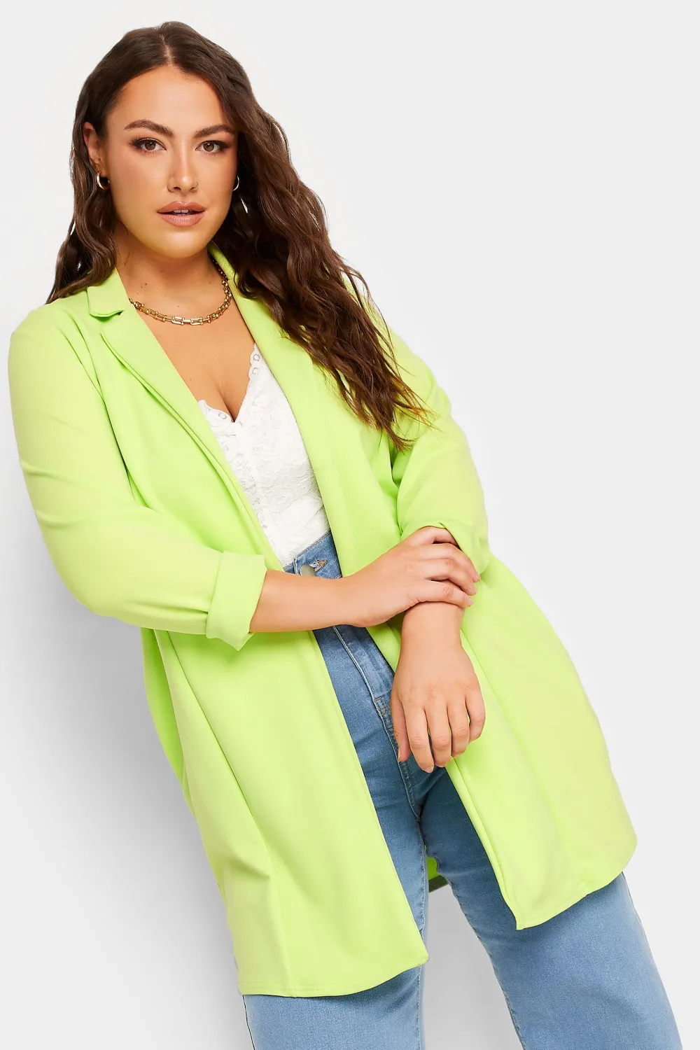 YOURS Curve Hot Pink Longline Blazer