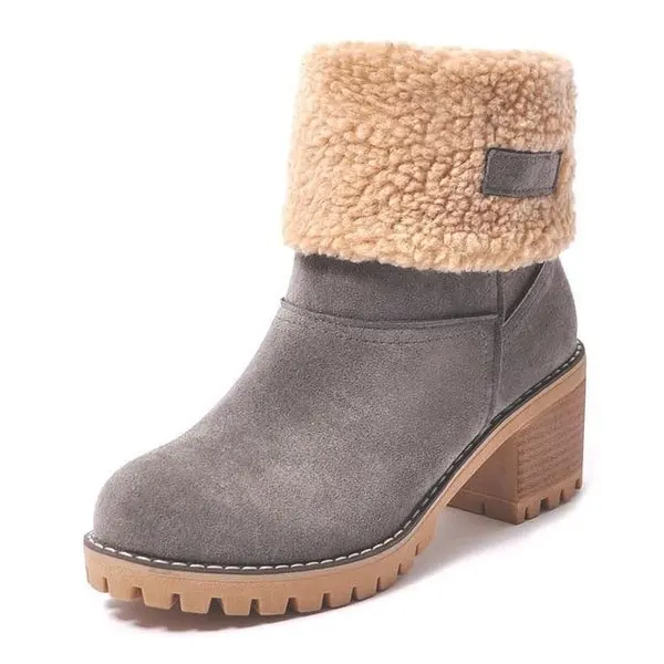 Women Snow Boots Winter Faux Fur Warm, Outdoor Hiking Booties
