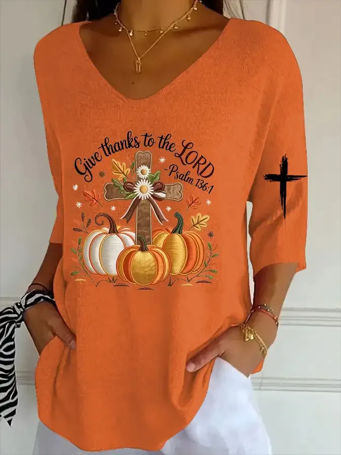 Women's Autumn Style Print T-Shirt