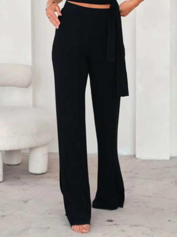 Women Casual Plain Autumn Micro-Elasticity Loose Standard Straight pants H-Line Regular Size Casual Pants（⚡Clearance Sale）