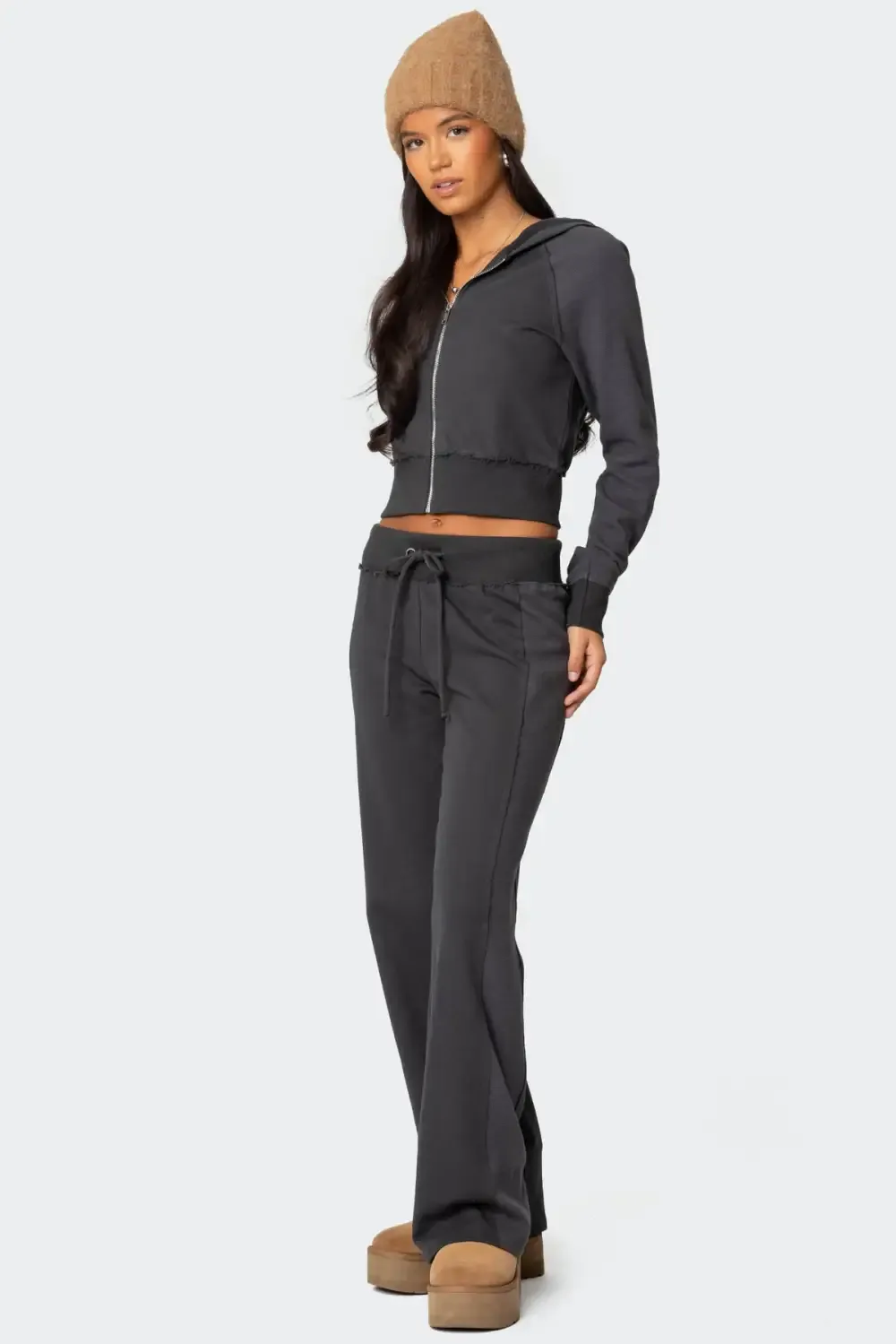 Chandler Waffle Zip Up Hoodie