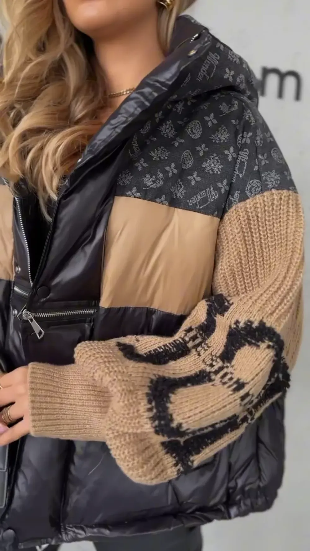 Chic Colorblock Puffer Jacket