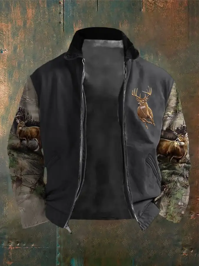 Men's Western Elk Outdoor Lapel Jacket