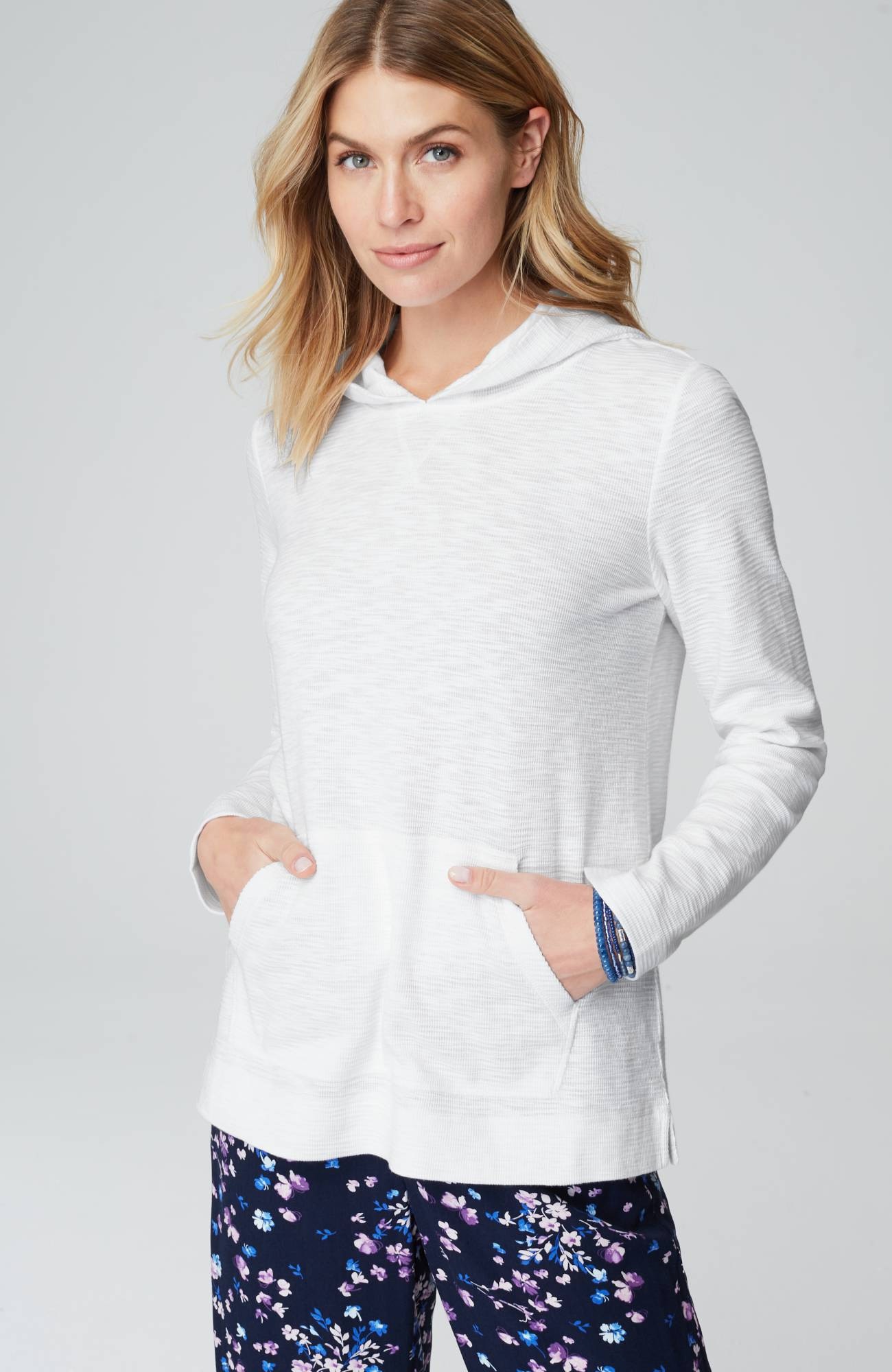 Textured-Cotton Hoodie