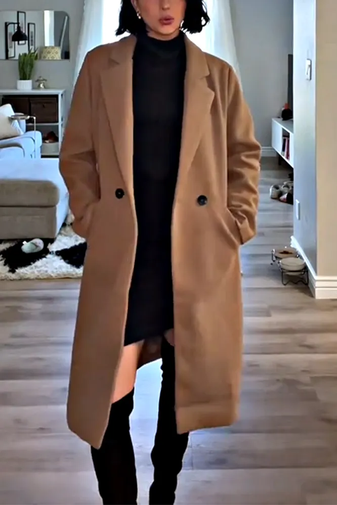 Women's solid color casual coat