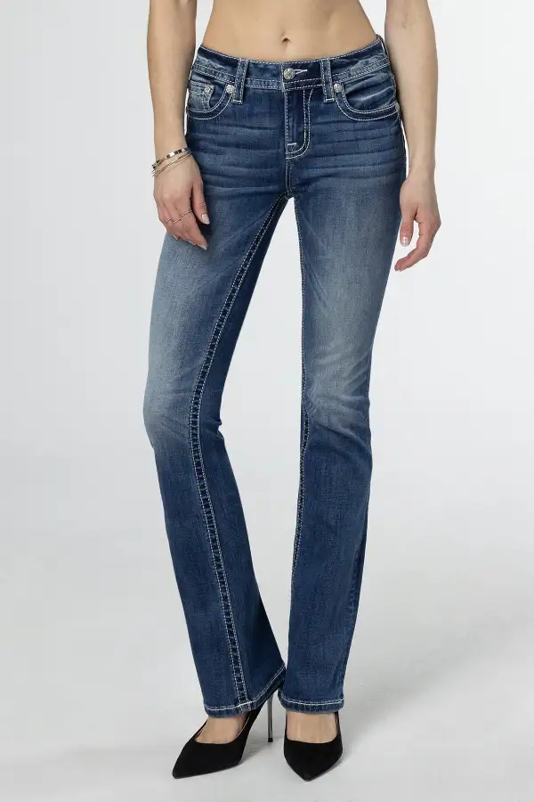 Teal Feathers Bootcut Jeans