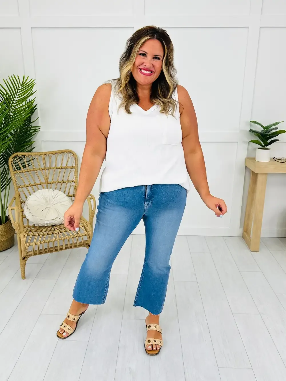 Soft Spot Tummy Control Cropped Kick Flare Jeans