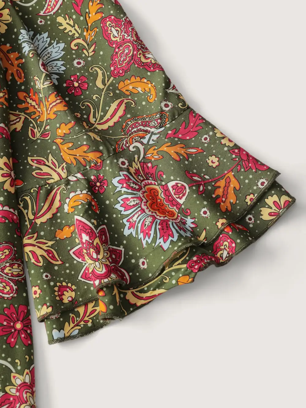 Floral Print Pleated Waist Maxi Dress