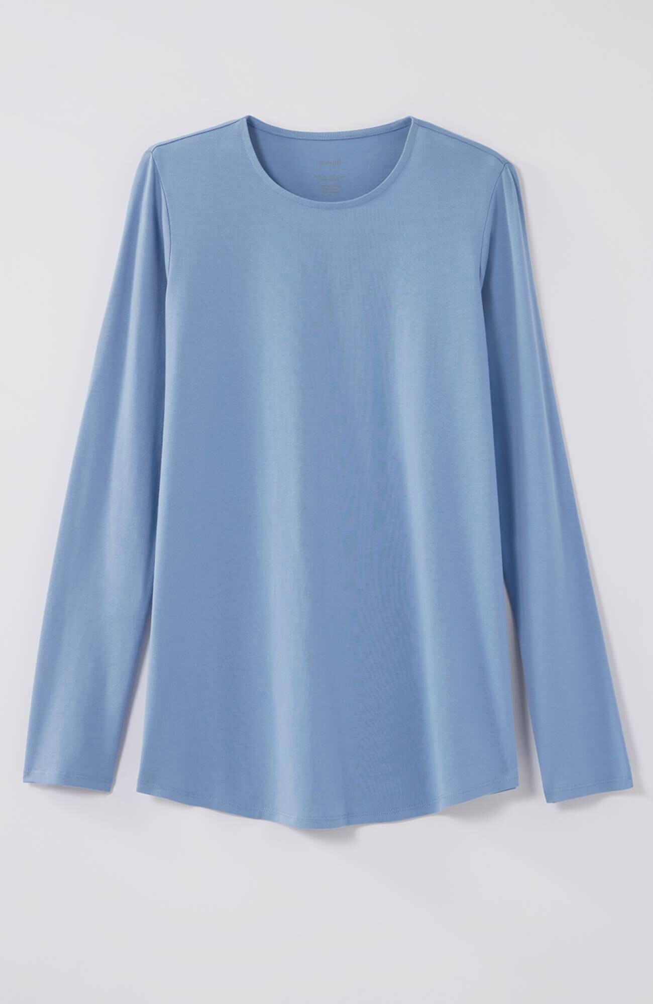 pure jill long-sleeve shirttail tee